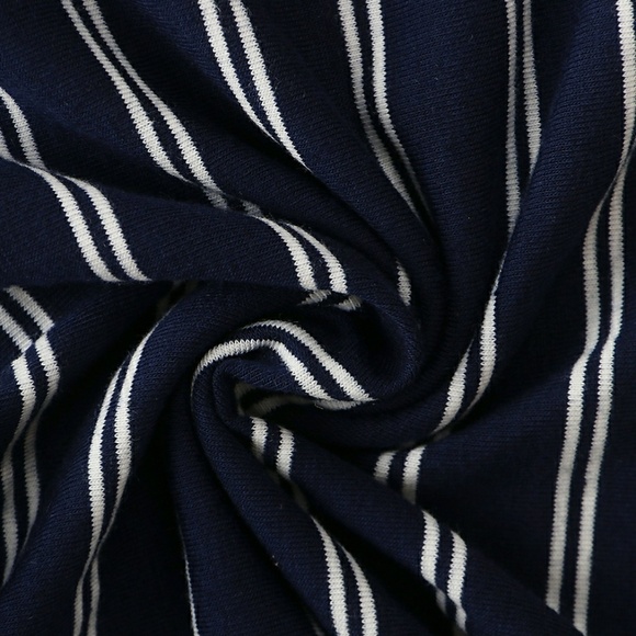 Front Tie Wide Leg Stripe Jumpsuit - Picture 2 of 8